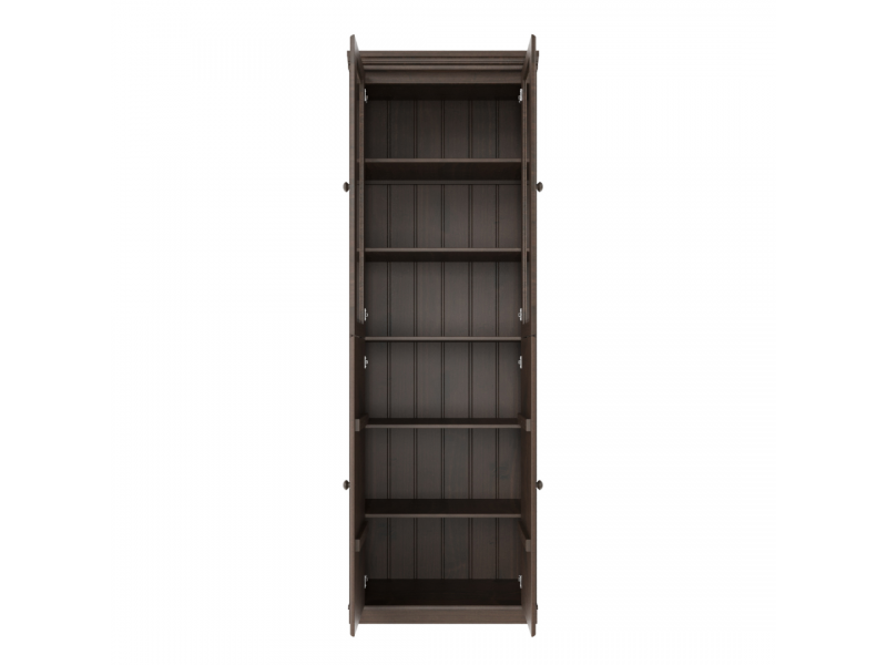 Estante Biblioteca 220 cm com duas portas de madeira e duas portas de vidro na cor nibs | Coleção Biblioteca
